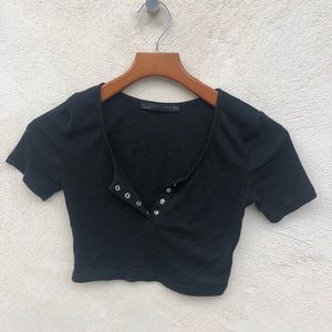 Black cropped top